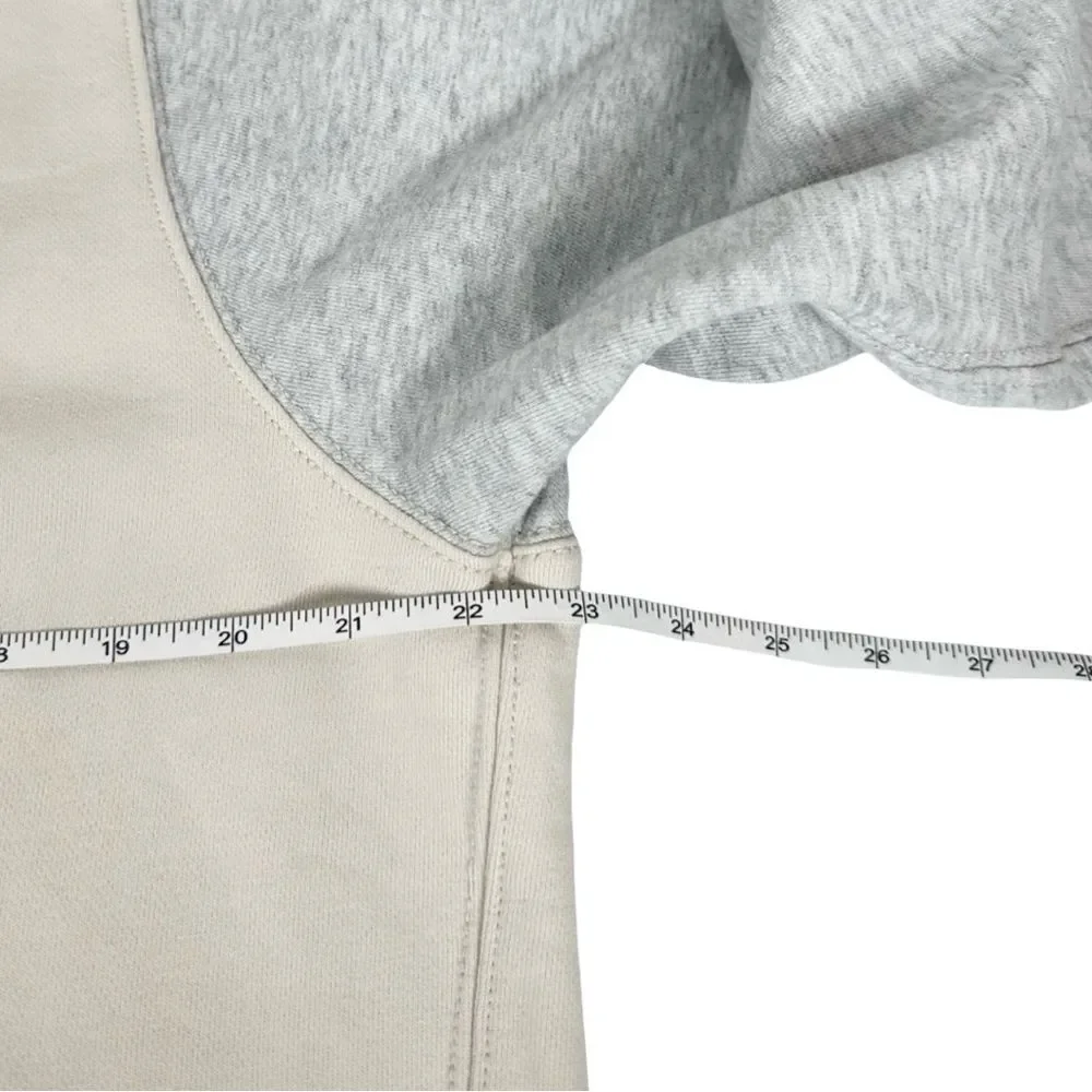 J. Crew Vintage Fleece Tri-Color Cream Gray Crewneck Sweatshirt Men’s Size Large